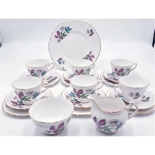 339 - ROYAL VALE CHINA TRIOS (6) Plus BREAD & BUTTER PLATE, MILK & SUGAR