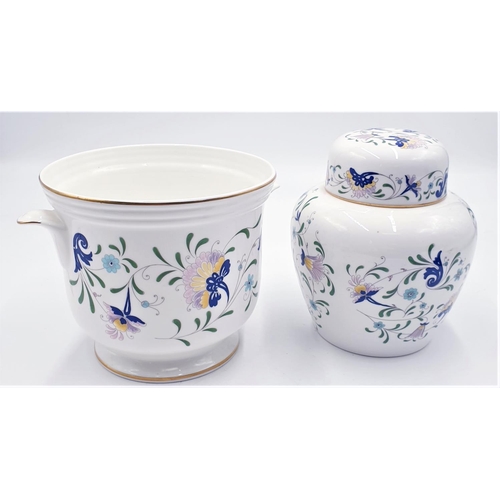 342 - COALPORT CHINA 18 cm Dia PLANTER Plus COALPORT CHINA 18 cm GINGER JAR