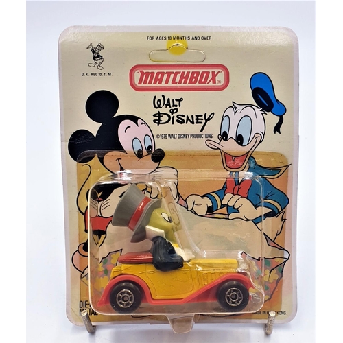 343 - MATCHBOX BOX DIE-CAST WALT DISNEY MODEL OF JIMMY CRICKET IN HIS CAR c1979 (Original Un Opened Displa... 