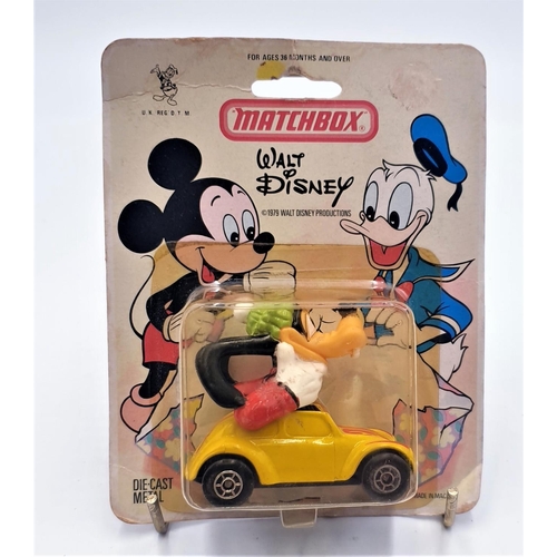 345 - MATCHBOX BOX DIE-CAST WALT DISNEY MODEL OF GOOFY IN HIS CAR c1979 (Original Un Opened Display Packag... 