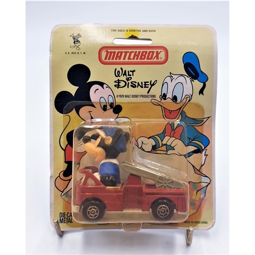 347 - MATCHBOX BOX DIE-CAST WALT DISNEY MODEL OF MICKEY MOUSE IN A FIRE ENGINE c1979 (Original Un Opened D... 