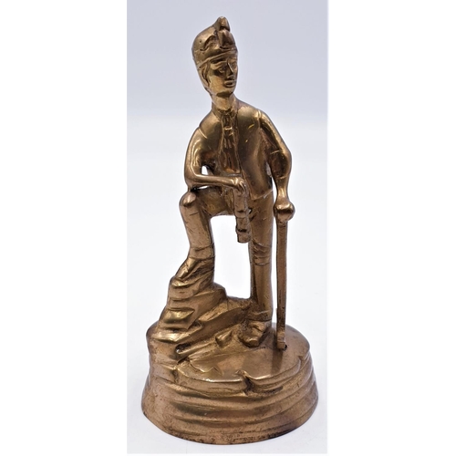 359 - BRASS 16cm CHARACTER FIGURINE OF A COAL MINER