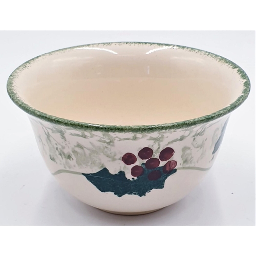 363 - POOLE POTTERY 12.5 cm Dia BOWL WITH (Hand Painted) GRAPE & VINE DECORATION