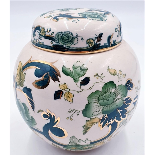 367 - MASON'S IRONSTONE 13cm GINGER JAR And COVER IN THE CHATREUSE DESIGN