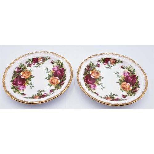 372 - ROYAL ALBERT CHINA 12cm Dia PIN DISHES (2) IN THE OLD COUNTRY ROSES DESIGN