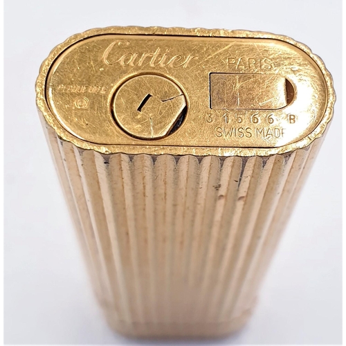 377 - CARTIER GOLD PLAQUE LIGHTER (Swiss Made Initialed On Top Not Checked As No Gas But Sparks Fine)