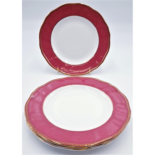 403 - WEDGWOOD CHINA 20.5cm Dia SIDE PLATES (4) IN THE CROWN RUBY DESIGN (Marked 2nds)