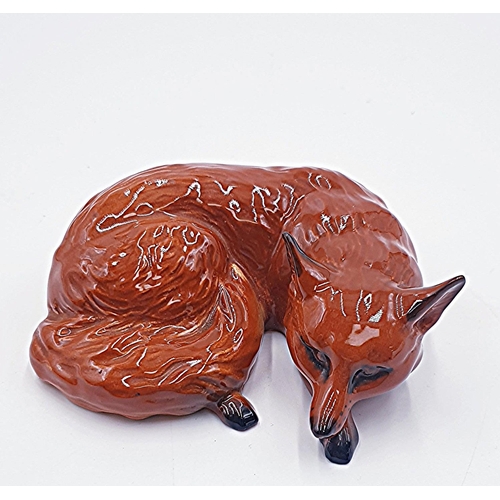 41 - BESWICK MODEL OF A FOX (Curled) Model No 1017 (Brown Gloss Colourway) 1945/96 Designed By Mr Arthur ... 