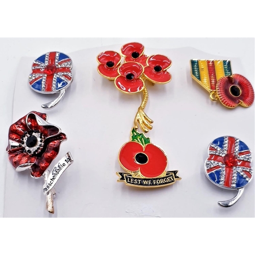 417 - POPPY BROOCHES (6)