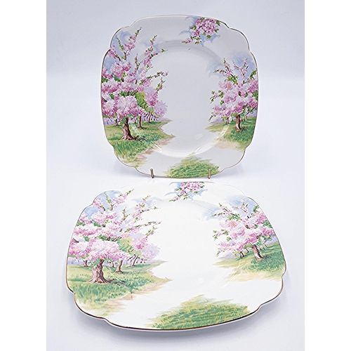 42 - ROYAL ALBERT CHINA BREAD/BUTTER PLATES (2) IN THE BLOSSOMTIME DESIGN (Marked 2nds)