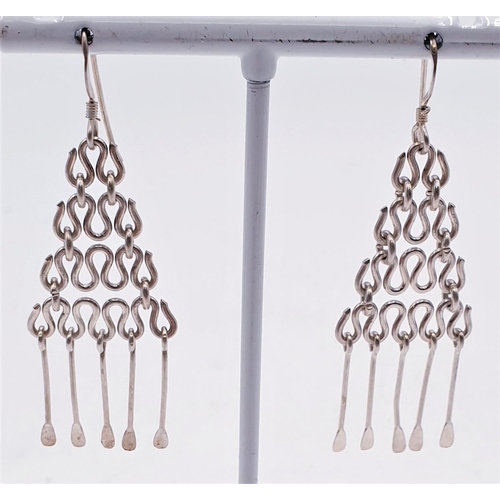 421 - SILVER (925) DROP EARRINGS (Boxed)