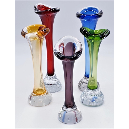 426 - GLASS BUD VASES (5) (Tallest Being 21.5 cm)