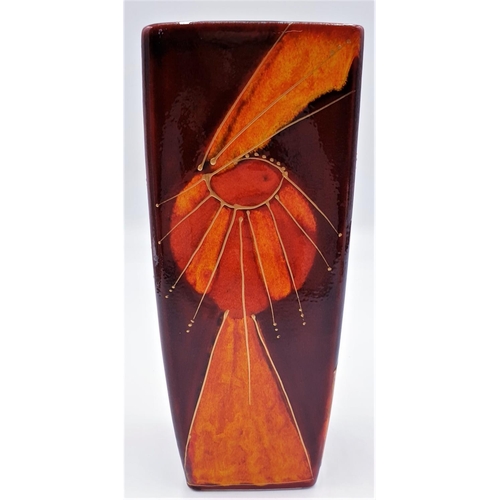 472 - ANITA HARRIS ART POTTERY Large 25cm VASE  Signed In Gold By Anita Harris. (Unique One Off Design By ... 