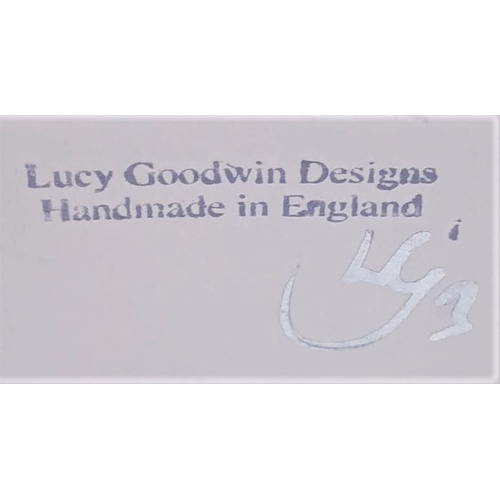 488 - LUCY GOODWIN DESIGNS (Designed , Made And Hand Painted In Stoke On Trent,England) CERAMIC 12cm VASE ... 