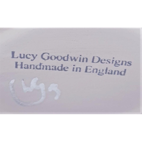 490 - LUCY GOODWIN DESIGNS (Designed , Made And Hand Painted In Stoke On Trent,England) CERAMIC 20cm VASE ... 