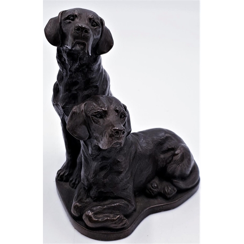 514 - COLD CAST BRONZE 12cm MODEL OF TWO DOGS