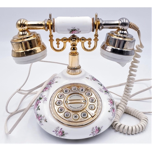 537 - ROYAL ALBERT OLD FASHION STYLE TELEPHONE IN THE LAVENDER ROSE DESIGN