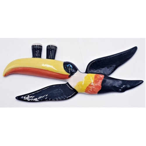 557 - CARLTON WARE TOUCAN FLYING WALL BIRD (Some Restoration)