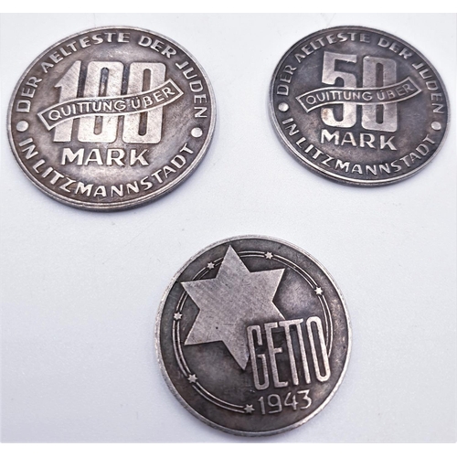 569 - LODZ GHETTO COINS MARKS 25, 50, 100