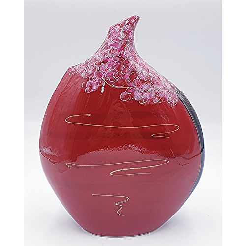 622 - ANITA HARRIS ART POTTERY Extra Large 30.5 cm TEARDROP VASE IN THE CHERRY BLOSSOM DESIGN (Signed In G... 