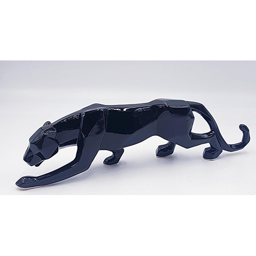 623 - ANITA HARRIS ART POTTERY 41cm MODEL OF A BLACK PANTHER (Signed In Gold By Anita Harris)