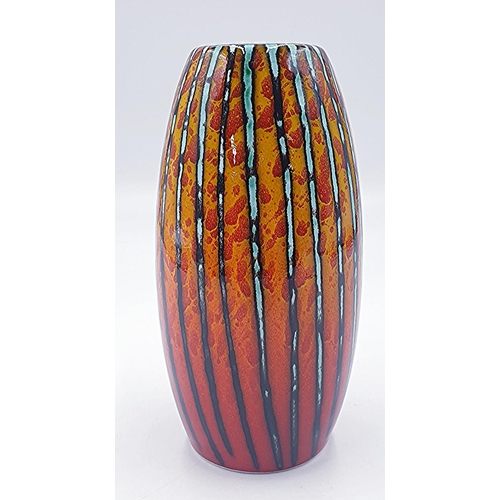 626 - ANITA HARRIS ART POTTERY 18cm SKITTLE VASE IN THE BRIMSTONE DESIGN (Signed In Gold By Anita Harris)