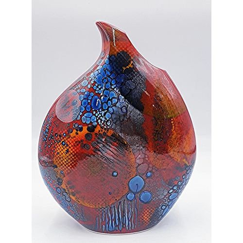 631 - ANITA HARRIS ART POTTERY Extra Large 30.5cm x 25cm TEARDROP VASE IN THE SUPERNOVA DESIGN (Signed In ... 