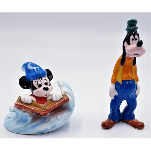 640 - DISNEY CERAMIC FIGURINES 'GOOFY' & 'FANTASIA MICKEY MOUSE' c1980s