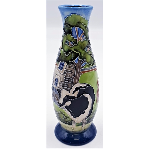 673 - OLD TUPTON WARE TUBELINED 16 cm VASE IN THE FARMYARD DESIGN By Ex Moorcroft Designer Mr Philip Gibso... 