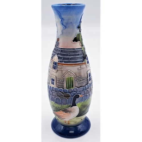 673 - OLD TUPTON WARE TUBELINED 16 cm VASE IN THE FARMYARD DESIGN By Ex Moorcroft Designer Mr Philip Gibso... 