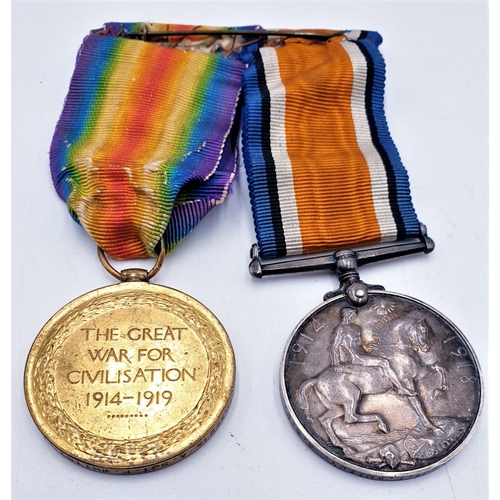 704 - TWO WWI MEDALS 'THE GREAT WAR FOR CIVILISATION  1914-1919 Numbers On Side M2-035215  A. SJT.F. WHITB... 