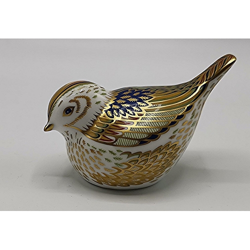 714 - ROYAL CROWN DERBY CHINA PAPERWEIGHT FASHIONED AS A FIRECREST (Guild Comlimentary Piece ) (Issued Dat... 