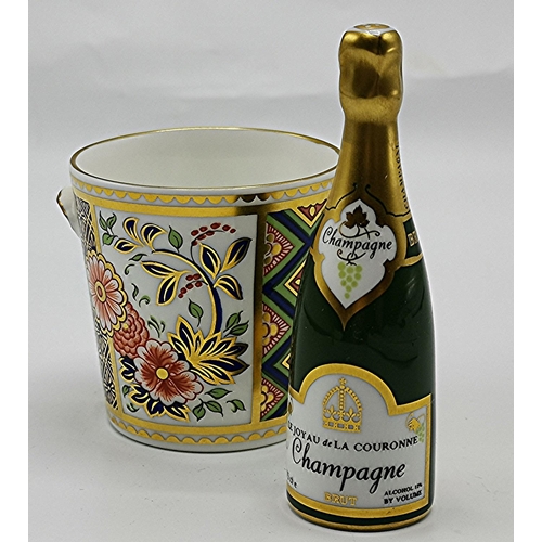 730 - ROYAL CROWN DERBY CHINA CHAMPAGNE BOTTLE Plus ICE BUCKET