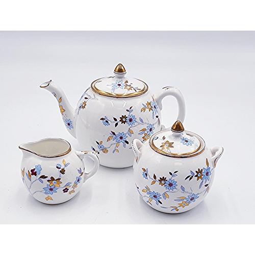 734 - BISTO CHINA 1891-1936 TEAPOT, CREAM & SUGAR