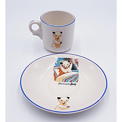 737 - STAFFORDSHIRE CHINA POTTERY CUP & SAUCER 'SOOTY'