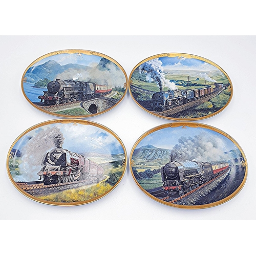 740 - BRADFORD CHINA OVAL TRAIN PLAQUES (4) (Limited Edition)