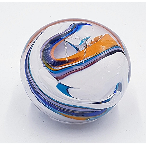 744 - COLOURED GLASS PAPERWEIGHT