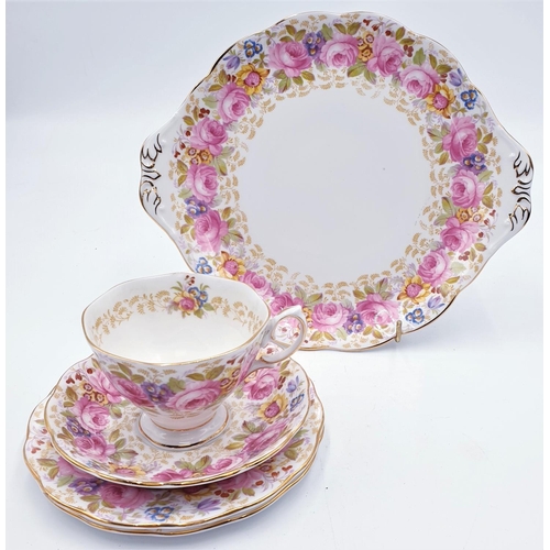 774 - ROYAL ALBERT CHINA BREAD & BUTTER PLATE, CUP & SAUCER, AND TWO SIDE PLATES IN THE SERENA DESIGN