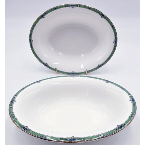 777 - WEDGWOOD CHINA OPEN VEGETABLE DISHES IN JADE DESIGN