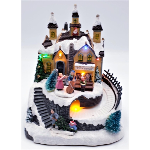 782 - LUMINEO MUSICAL LIGHT UP CHRISTMAS TOYSHOP (Hand Painted Original Box) (Works When Batteries Inserte... 