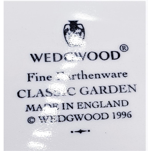 785 - WEDGWOOD CHINA TRIPLE HORS D' OEUVRE TRAY DISH IN CLASSIC GARDEN DESIGN (Original Box)