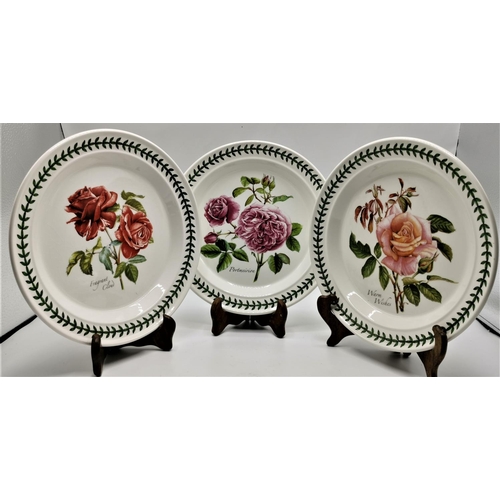 795 - PORTMEIRION 26cm Dia PLATES (3) IN THE BOTANIC ROSES DESIGN