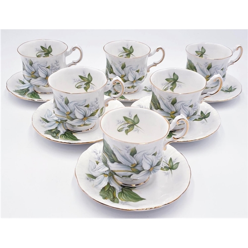 91 - PARAGON CHINA CUPS & SAUCERS (6) IN THE TRILLIUM DESIGN (Marked 2nds)