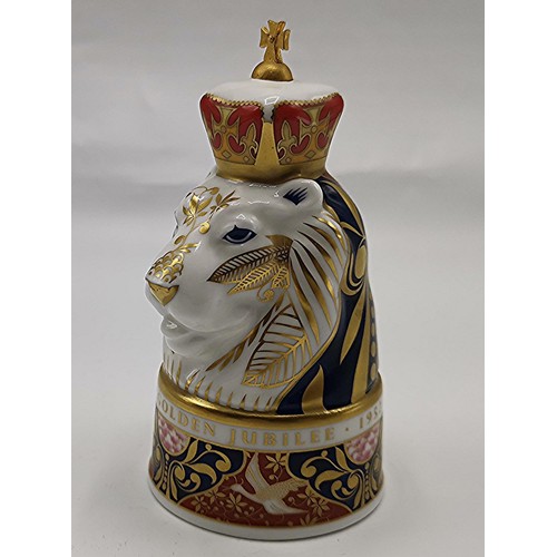 728 - ROYAL CROWN DERBY CHINA CANDLE SNUFFER FASHIONED AS A LION (Limited Edition 750 This One Being No 62... 