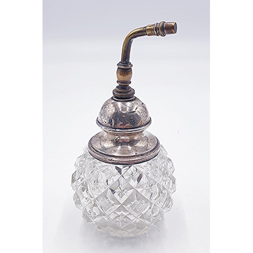 209 - STERLING SILVER And HOBNAIL CUT GLASS VICTORIAN ATOMISER