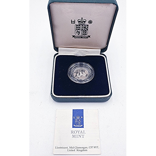 467 - ROYAL MINT SILVER PROOF 1990 PIEDFORT (Double Blank)  5 Pence COIN (Boxed And Certificate)