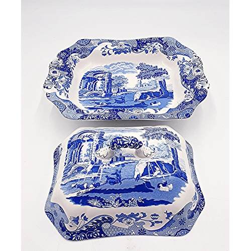 103 - SPODE CHINA 31cm x 24cm BLUE/WHITE Dia LIDDED TUREEN IN THE ITALIAN DESIGN