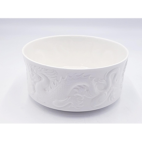 113 - COALPORT CHINA Large 21 cm Dia BOWL WITH AN EMBOSSED DRAGON DESIGN By Designer Mr Donald Brindley A.... 