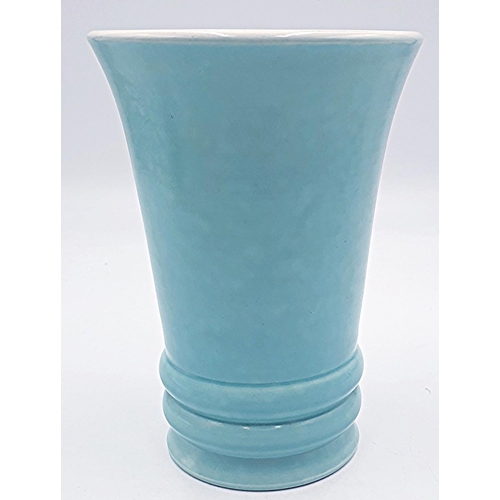 115 - POOLE POTTERY 19cm MATT GREEN VASE