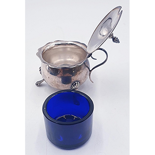 119 - SOLID SILVER (Hallmarked For 1906) MUSTARD POT And LINER By Silversmith Mr William Neale & Sons Of B... 